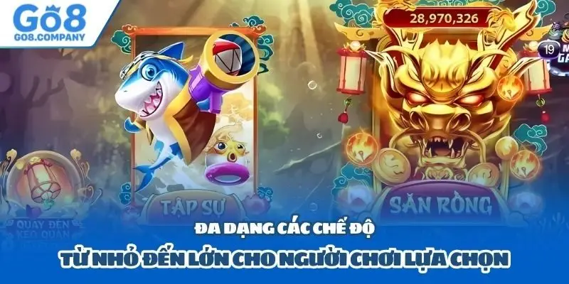 Đa dạng các chế độ từ nhỏ đến lớn cho người chơi lựa chọn